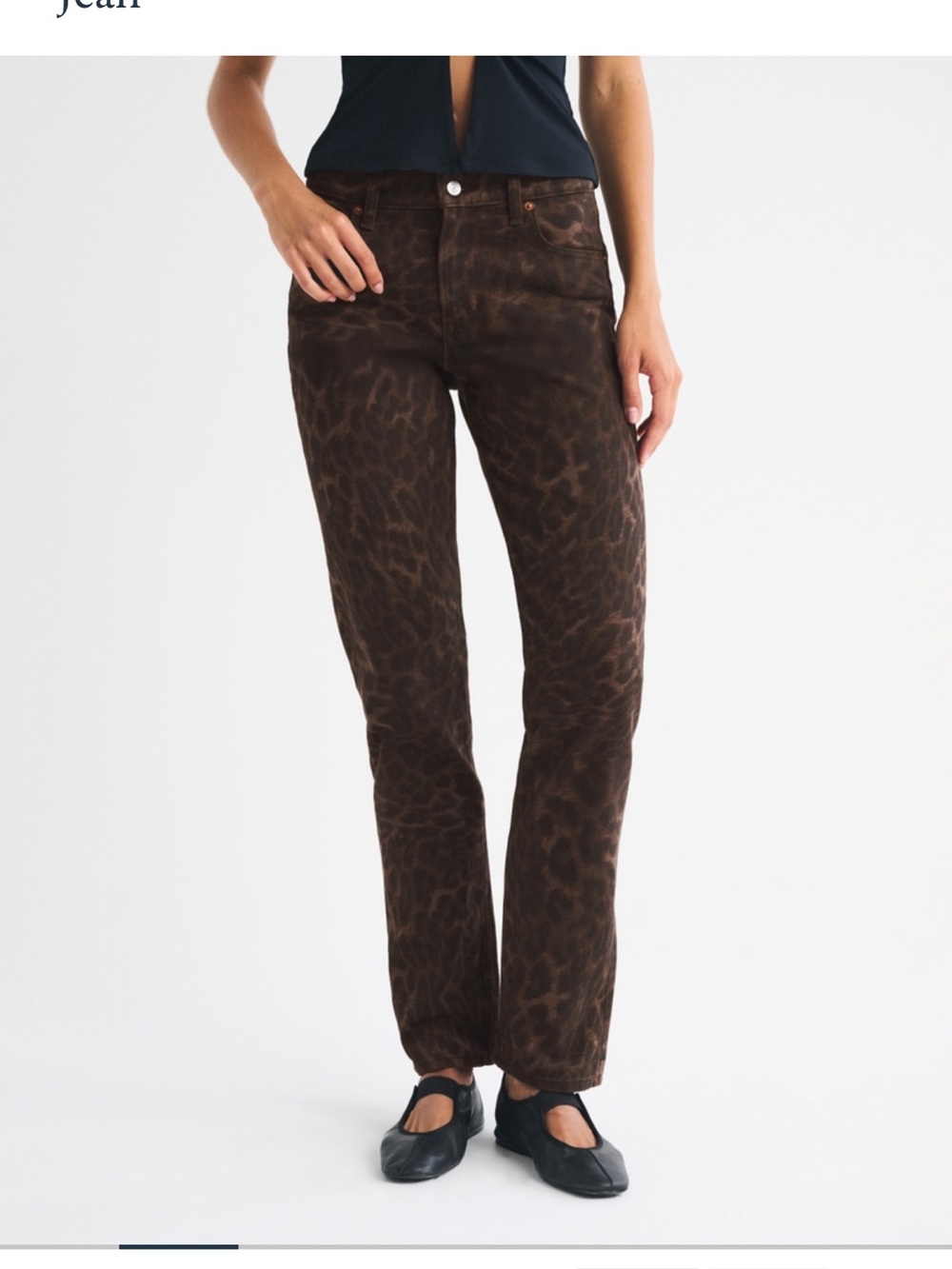 Abercrombie Mid Rise 90s Straight Leopard Jeans